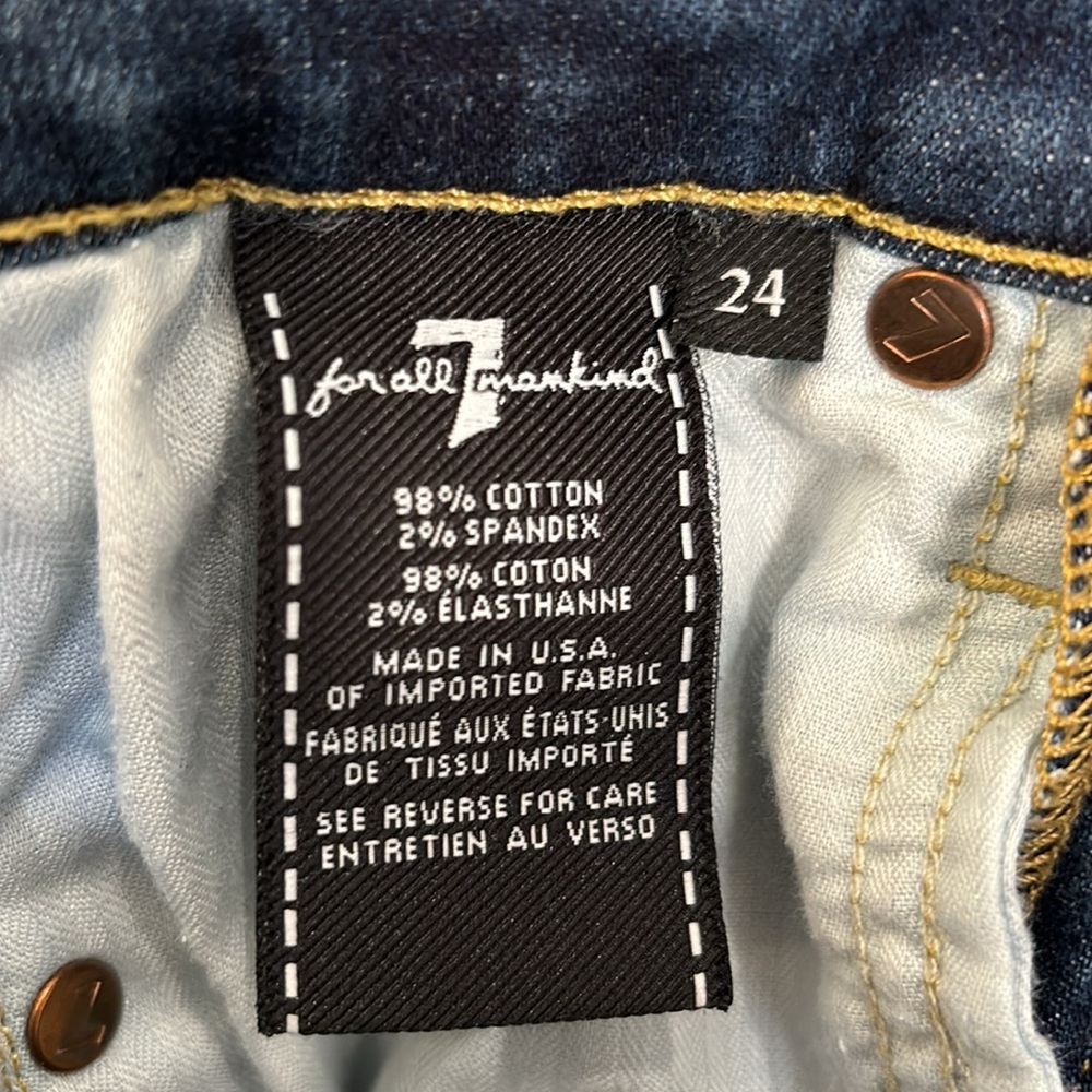 7 for all mankind “the skinny” jeans. Size 24 waist - Picture 4 of 7